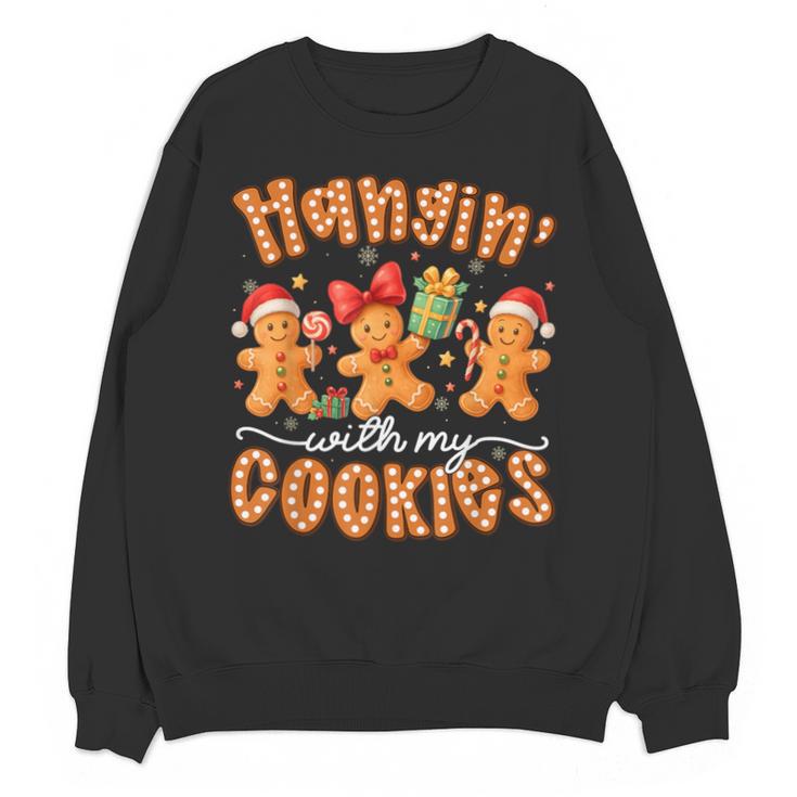 Hangin With My Cookies Gingerbread Men Women Xmas Teacher Unisex Sweatshirt