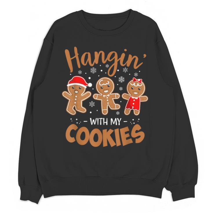 Hangin With My Cookies Gingerbread Women Christmas Teacher Unisex Sweatshirt