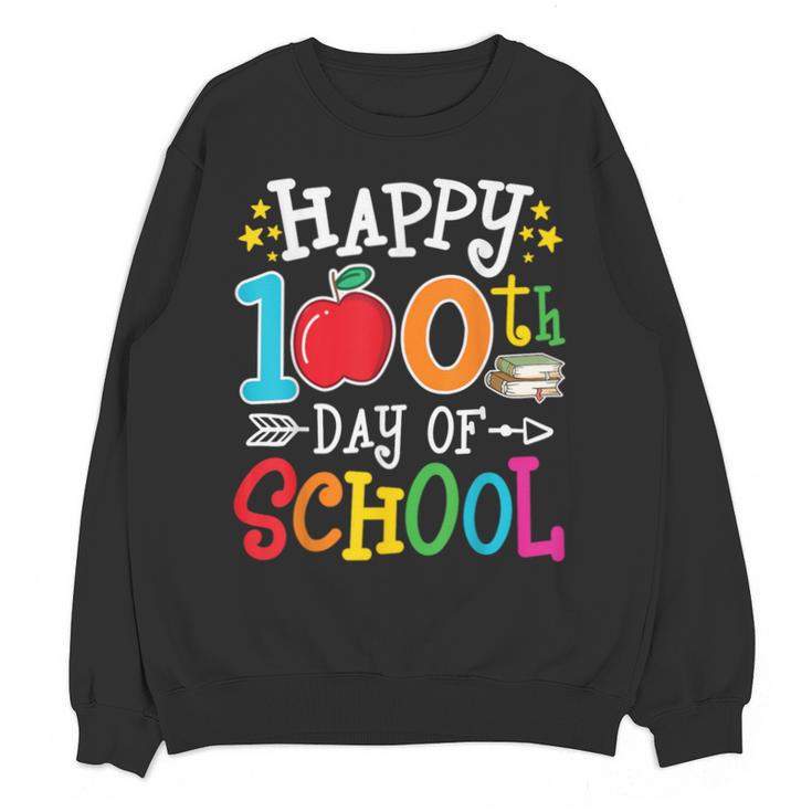 Happy 100th Day Of School Teachers 100 Days Of School Kids Unisex Sweatshirt