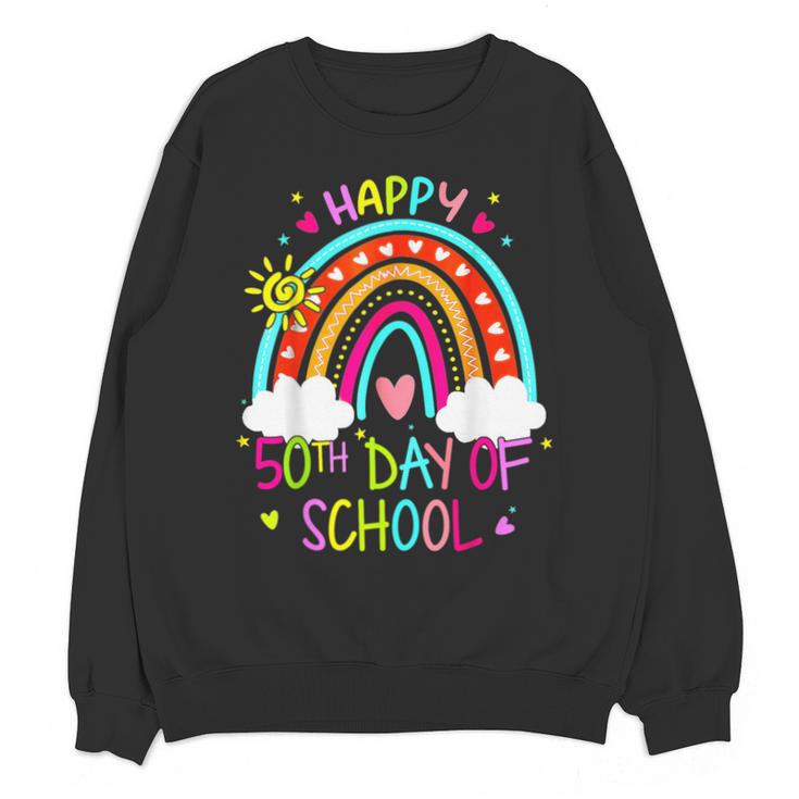 Happy 50th Days Of School Rainbow Teacher 50 Days Smarter Unisex Sweatshirt