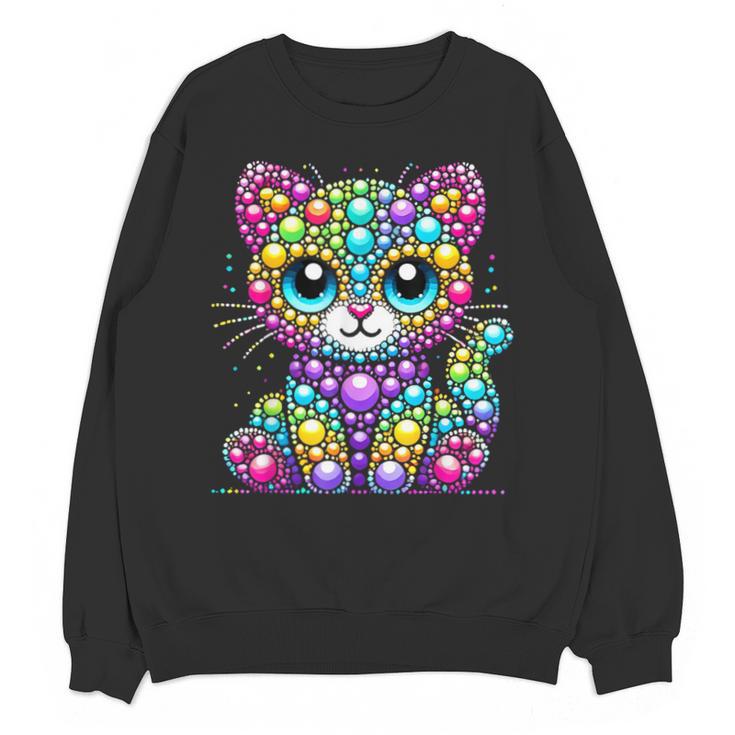 Happy Dot Day Colorful Polka Dot Cat Kitten Teachers Kids Unisex Sweatshirt