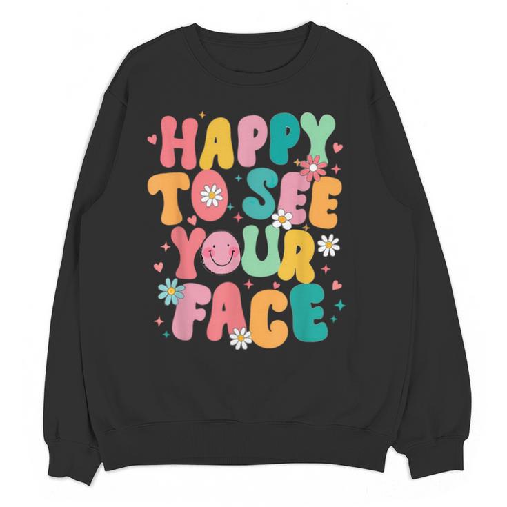 Happy To See Your Face Teacher Disco Ball Back To School Unisex Sweatshirt