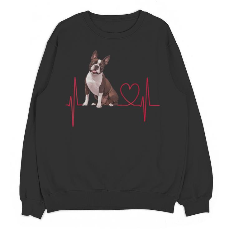 Heartbeat Boston Terrier Dog Unisex Sweatshirt