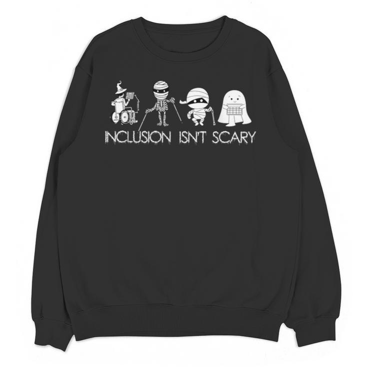 Inclusion Isn't Scary Slp Halloween Sped Teacher Ghost Mummy Unisex Sweatshirt