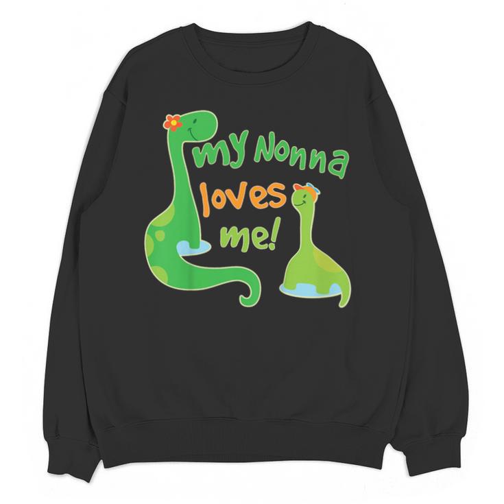 Kids My Nonna Loves Me Dinosaur Grandson Unisex Sweatshirt