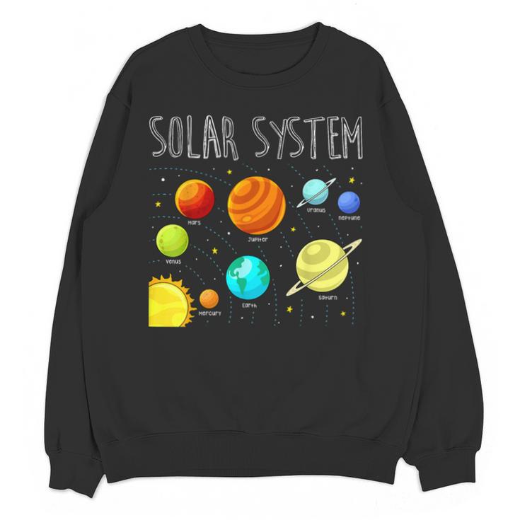 Kids Solar Systems Cute Planets Space Science Teacher School Unisex Sweatshirt
