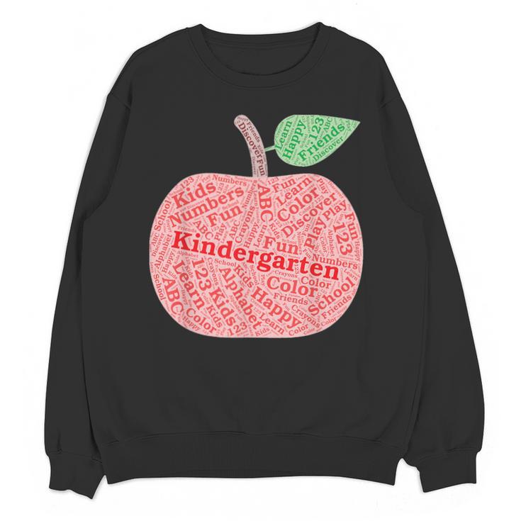 Kindergarten Apple Word Art For Teachers & Students Unisex Sweatshirt