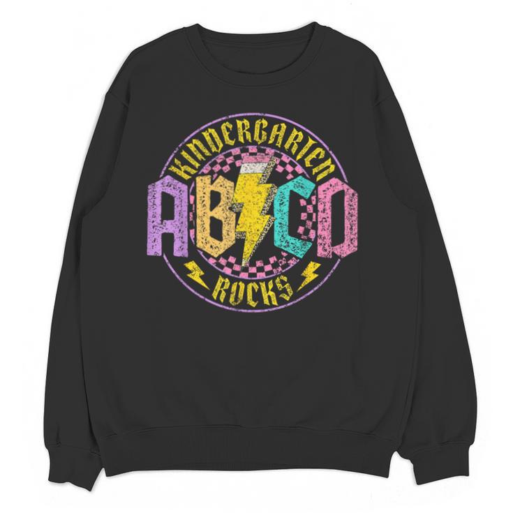 Kindergarten Rocks ABCD Back To School Rock Teacher Unisex Sweatshirt