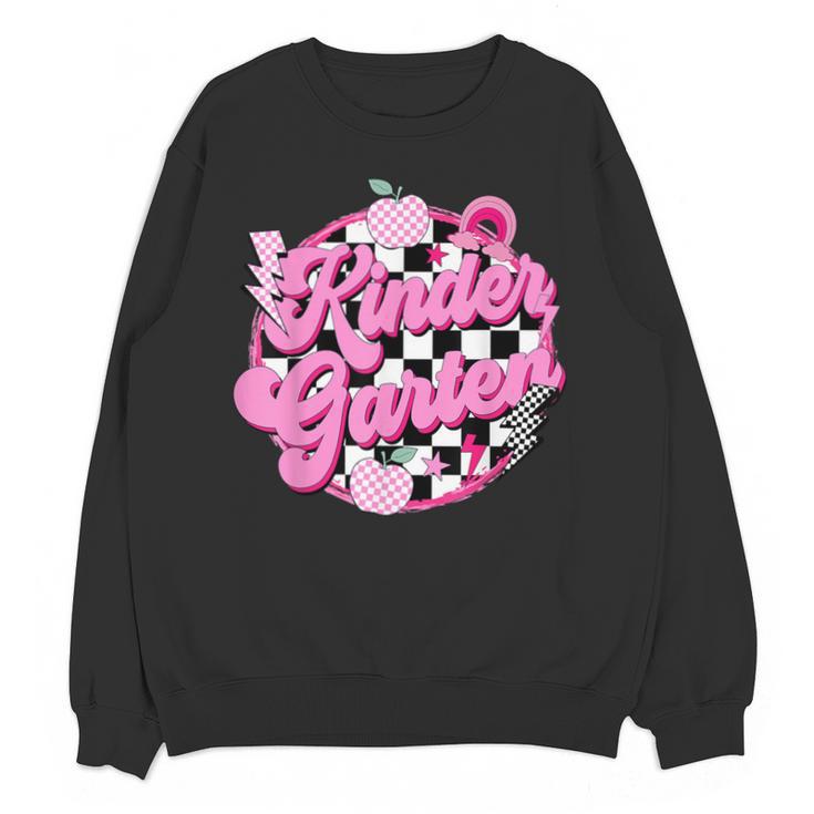 Kindergarten Teacher Women Checkered First Day Of School Unisex Sweatshirt