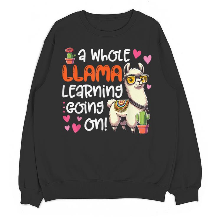 Llama Learning Teachers Students Alpaca Lover Back To School Unisex Sweatshirt