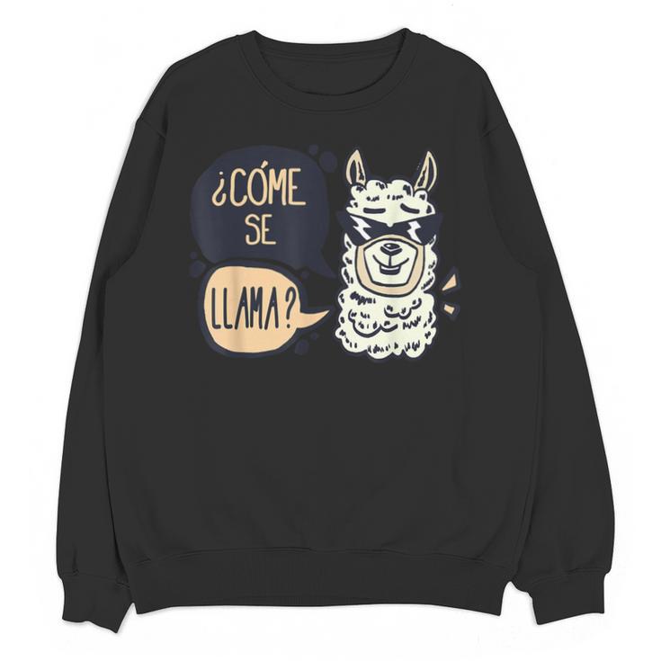 Llama Shirt English Teacher School Student ESL Joke Unisex Sweatshirt