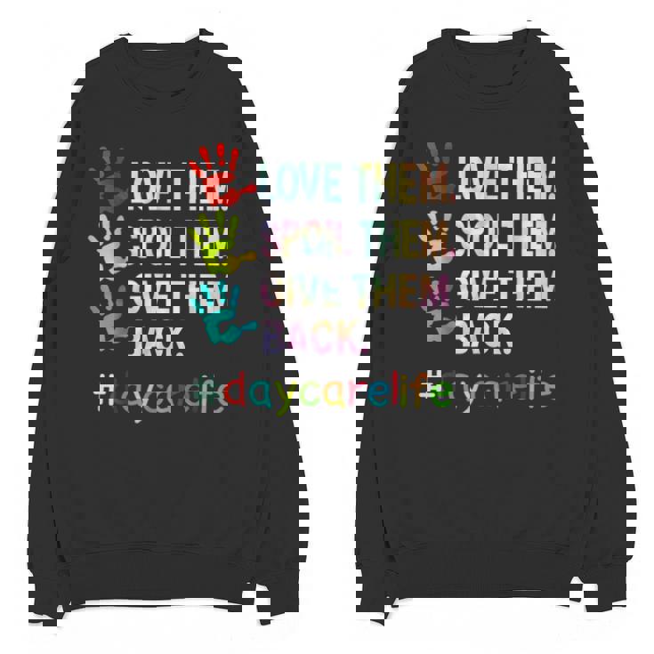 Love Daycare Provider Childcare Teacher Tie Dye Unisex Sweatshirt