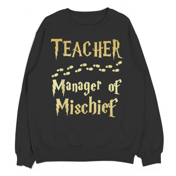 Magical Teacher Manager Of Mischief Birthday Family Party Unisex Sweatshirt