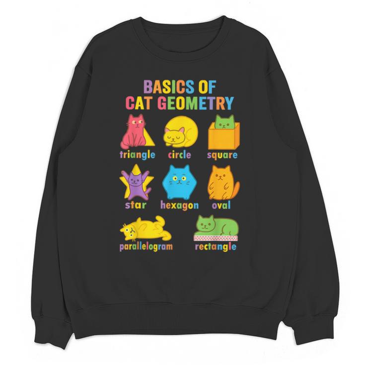 Math Cat Geometry Back To School Mathematics Teacher Unisex Sweatshirt
