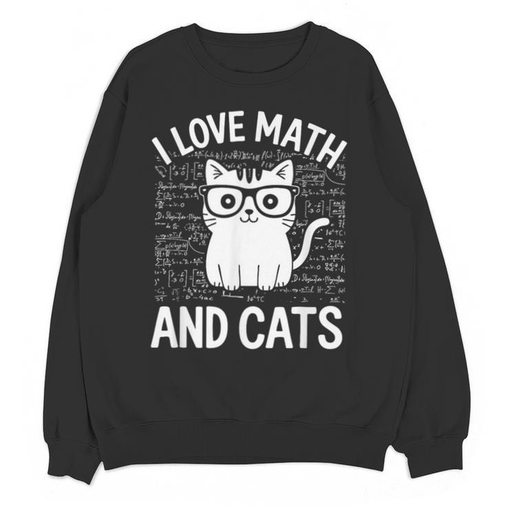 Math And Cats Apparel For Teachers Students Cat Lovers Unisex Sweatshirt