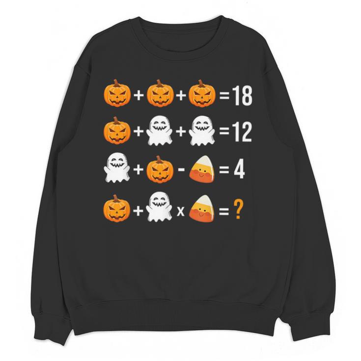 Math Teacher Halloween Equation Pumpkin Ghost Candy Corn Unisex Sweatshirt