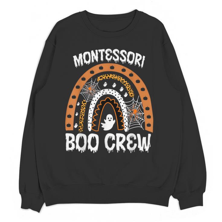 Montessori Teacher Halloween Boo Rainbow Leopard Halloween Unisex Sweatshirt