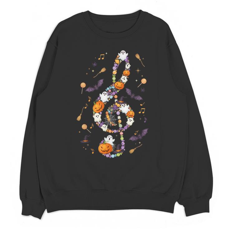 Music Note Symbol Halloween For Music Teacher Musicians Unisex Sweatshirt