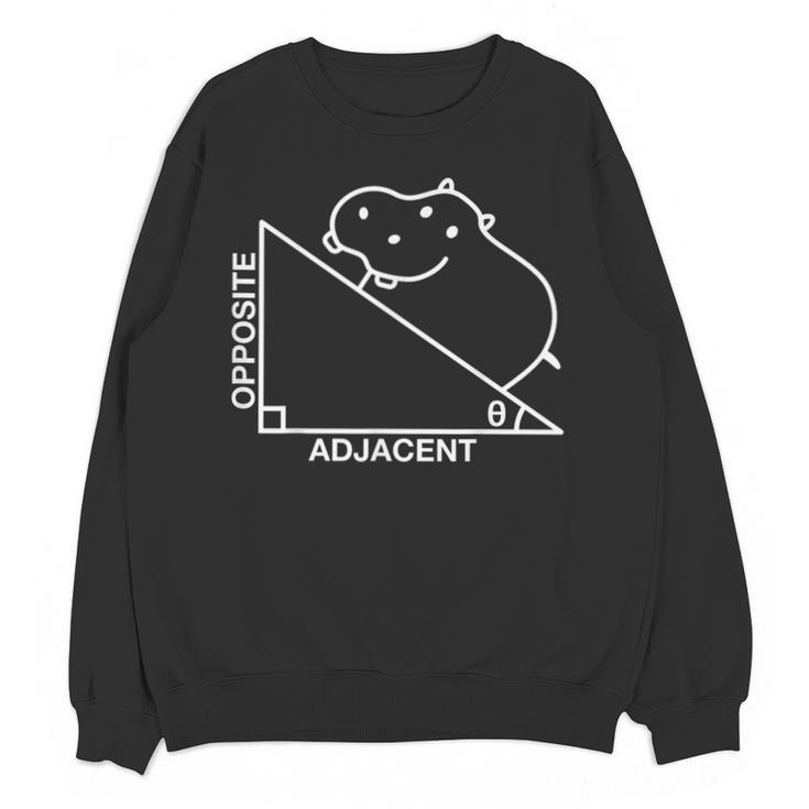 Nerdy Hippotenuse Hypotenuse Hippopotamus Math Teacher Unisex Sweatshirt