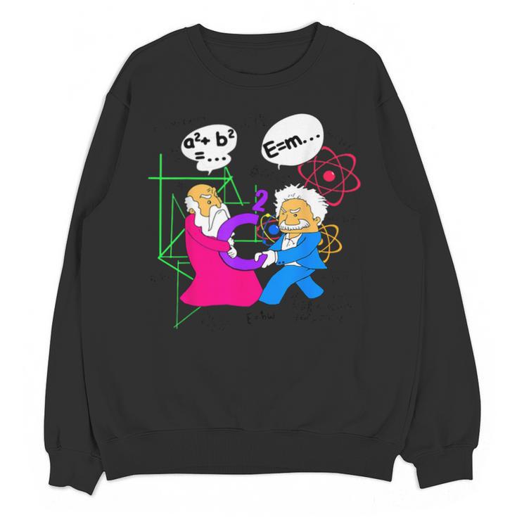 Nerdy Pythagoras Fighting Over C Squared Math Teacher Unisex Sweatshirt