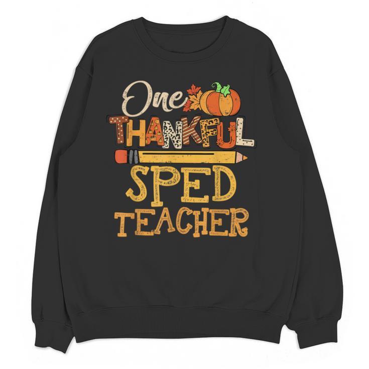 One Thankful Sped Teacher Cute Thanksgiving Women Unisex Sweatshirt