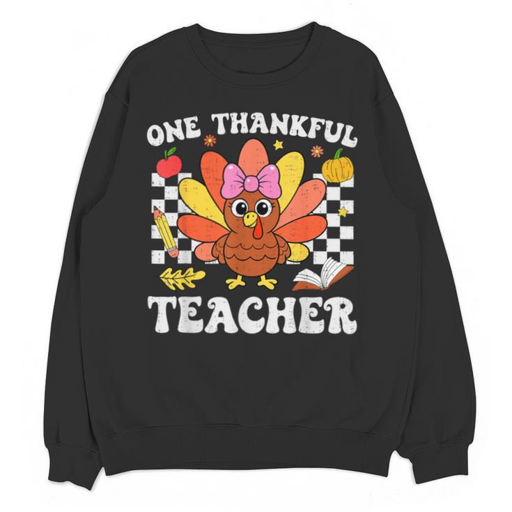 One Thankful Teacher Turkey Thanksgiving Teaching Unisex Sweatshirt