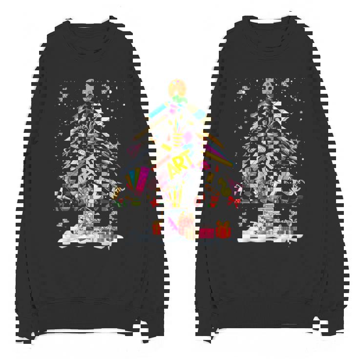 Paintbrush Christmas Tree Decor Xmas For Artist Art Teacher For Men Women Unisex Sweatshirt