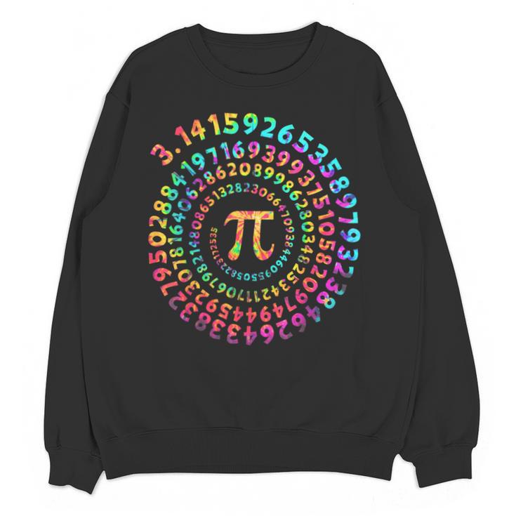 Pi Day Math Teacher Tie Dye Spiral Pi 314 Pi Day Unisex Sweatshirt