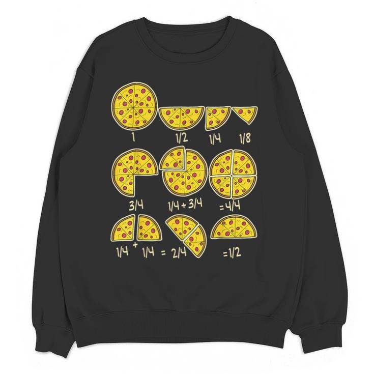 Pizza Salami Cheese Quick Math Fractions Math Teachers For Men Women Girls Kids Unisex Sweatshirt