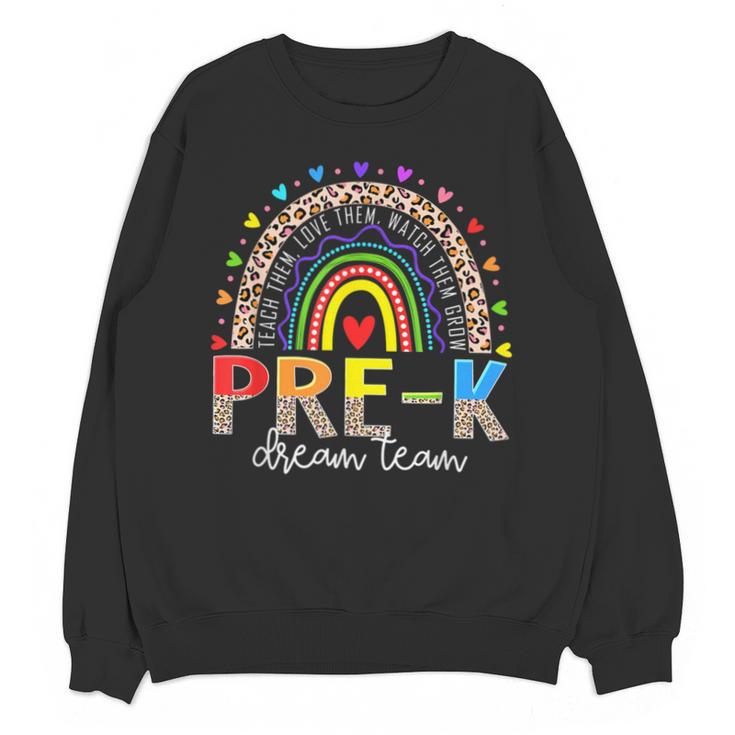 PreK Dream Team Leopard Rainbow Teacher Squad Back To School Unisex Sweatshirt