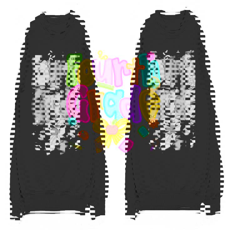 Preppy Fourth Grade Back To School 4th Grade Teacher Girls Unisex Sweatshirt