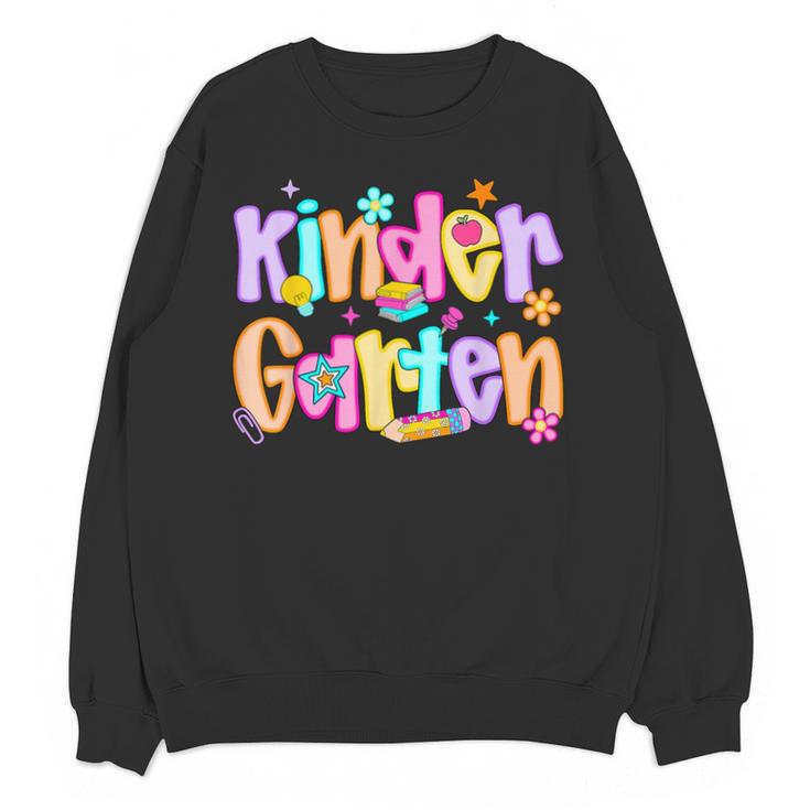 Preppy Kindergarten First Day Of School Teachers Girls Boys Unisex Sweatshirt