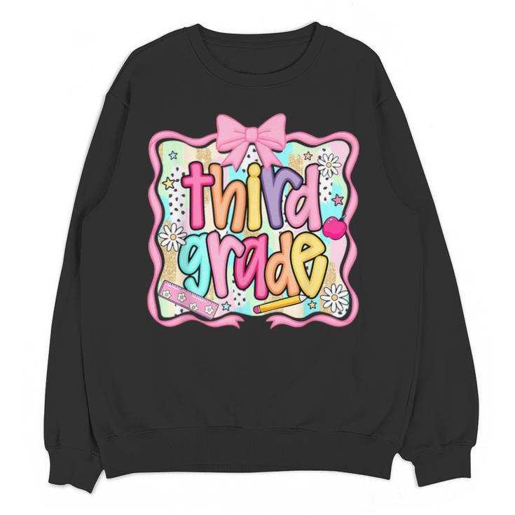 Preppy Third Grade Back To School Teacher Girl Kid Unisex Sweatshirt