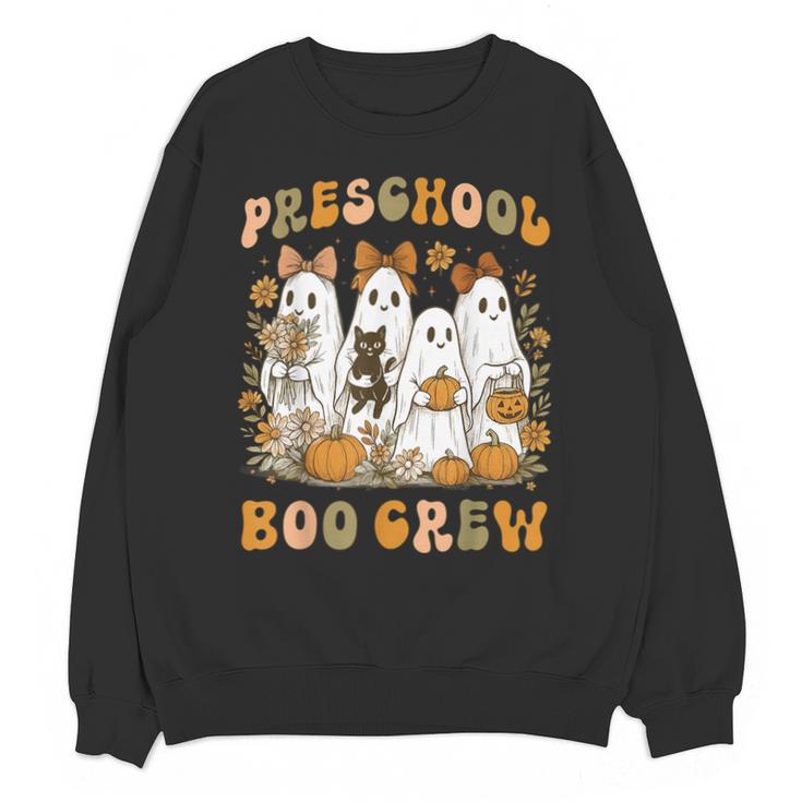 Preschool Boo Crew Teacher Kids Halloween Ghost Cat Pumpkin Unisex Sweatshirt
