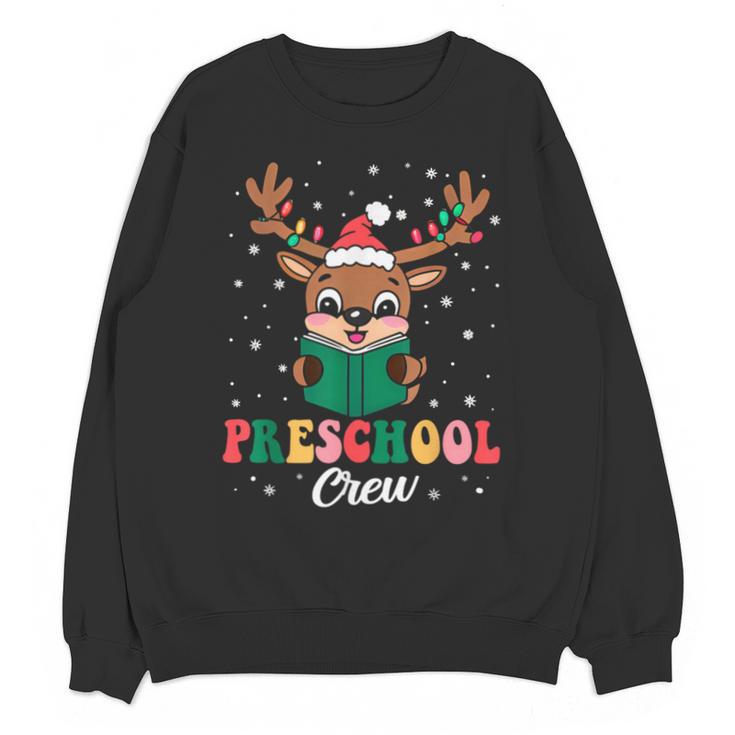 Preschool Crew Xmas Reindeer Teacher Student Christmas Unisex Sweatshirt