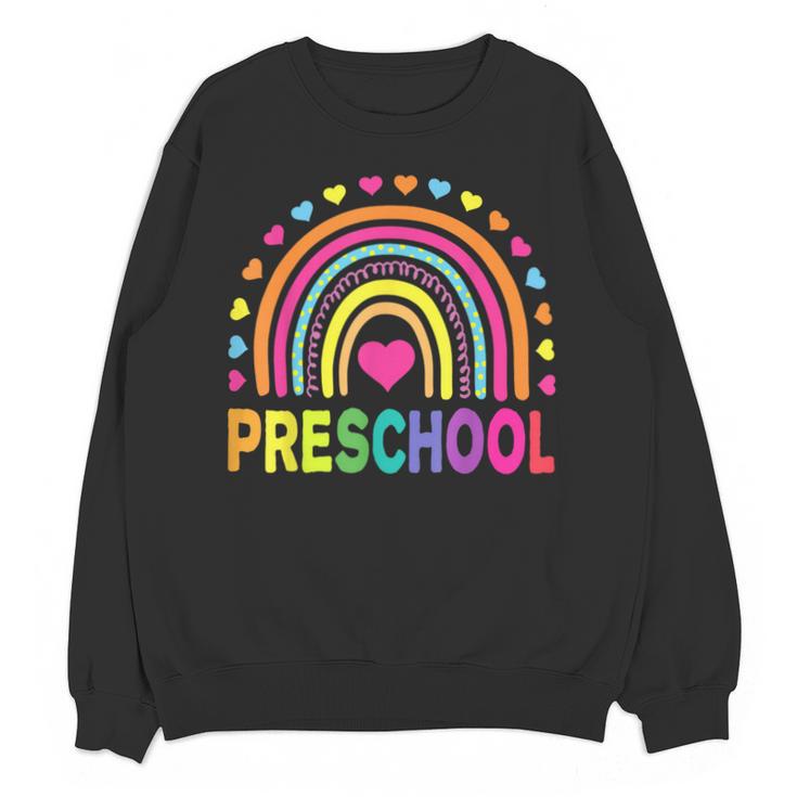 Preschool Rainbow Girls Boys Kids Teacher Back To School Unisex Sweatshirt