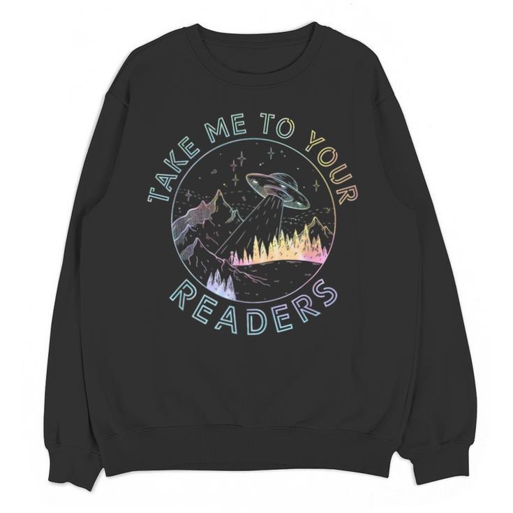 Take Reading English Teacher Library Alien Space T-S Tie Dye Unisex Sweatshirt