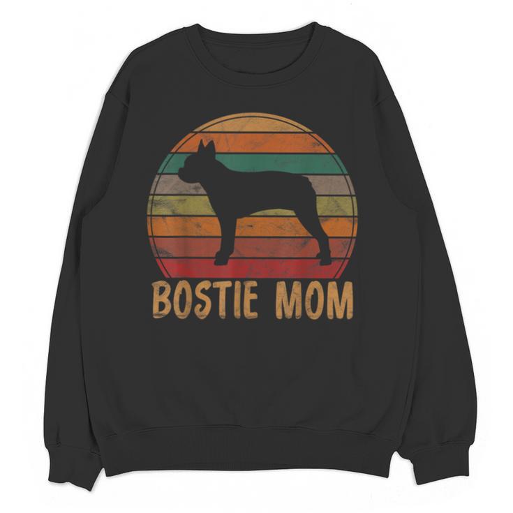 Retro Boston Terrier Mom Dog Mother Pet Bostie Mama Unisex Sweatshirt
