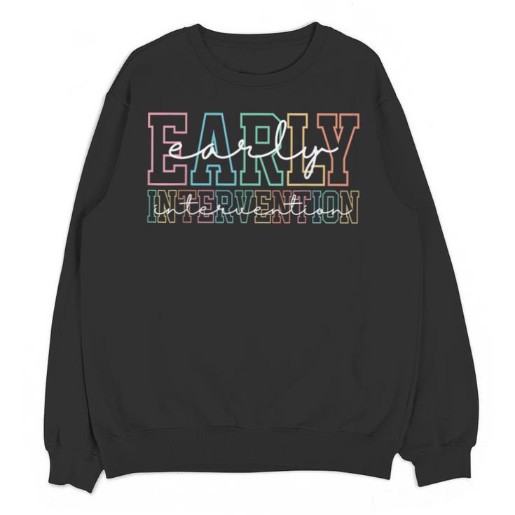 Retro Early Intervention Teacher Intervention Specialist Unisex Sweatshirt