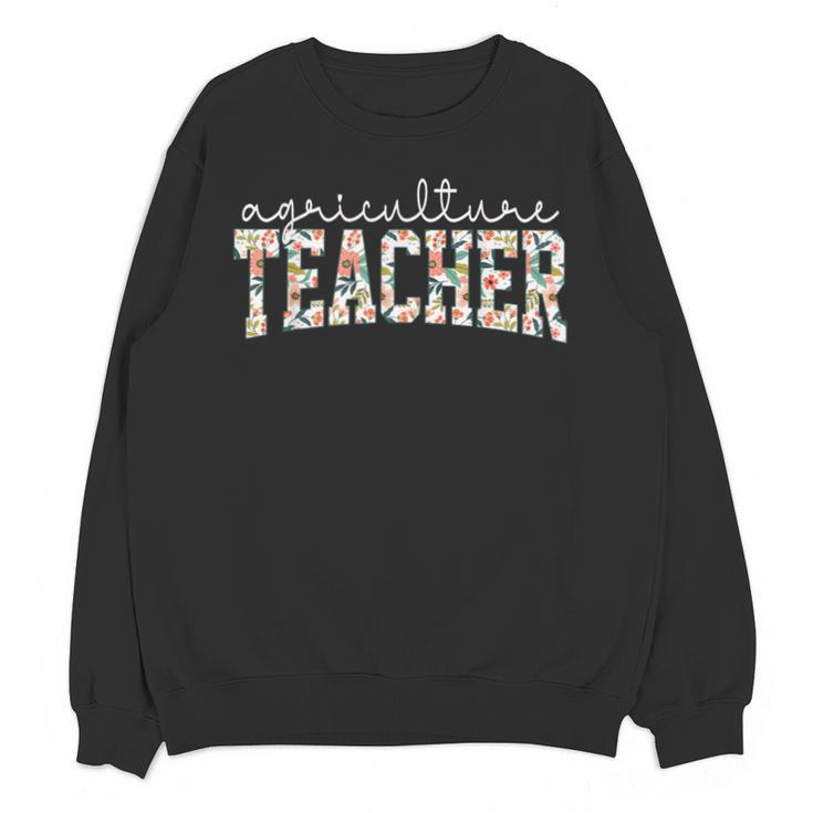 Retro Floral Agriculture Teacher Farmer AG Teacher Team Crew Unisex Sweatshirt