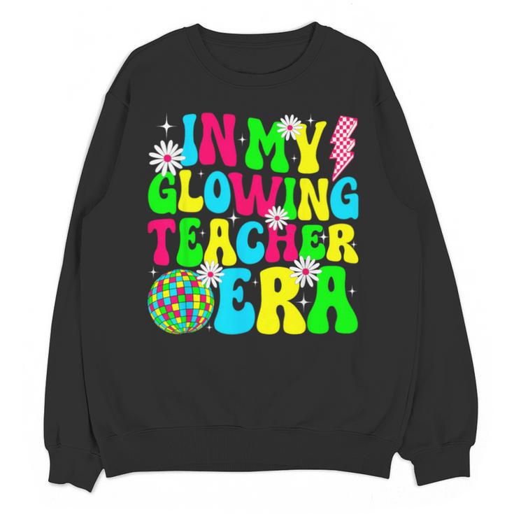 Retro Groovy In My Glowing Teacher Era Happy Teacher's Day Unisex Sweatshirt