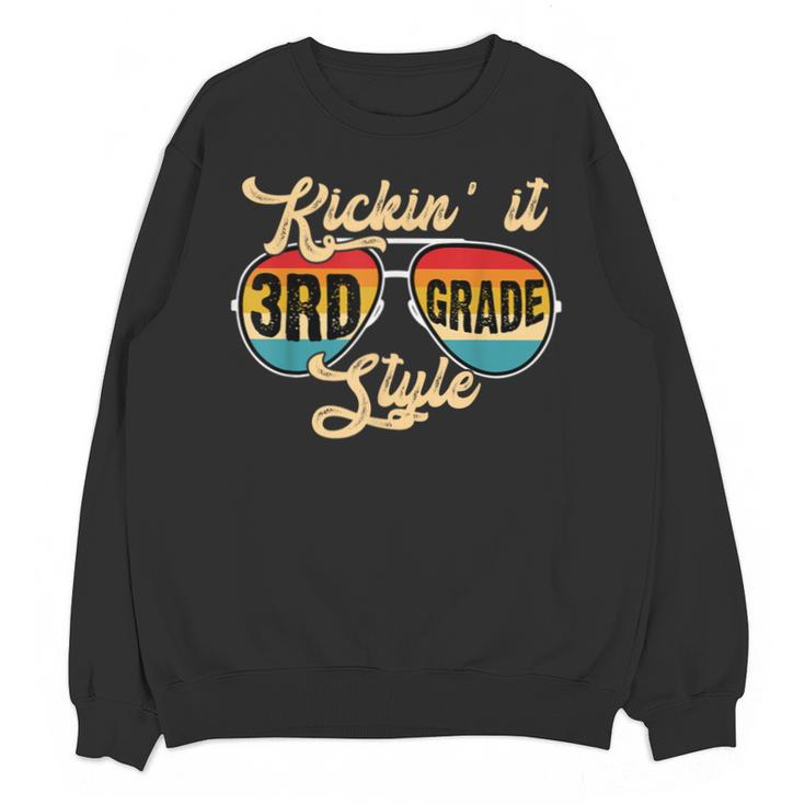 Retro Kickin It 3rd Grade Style Teacher Back To School Men Women Unisex Sweatshirt