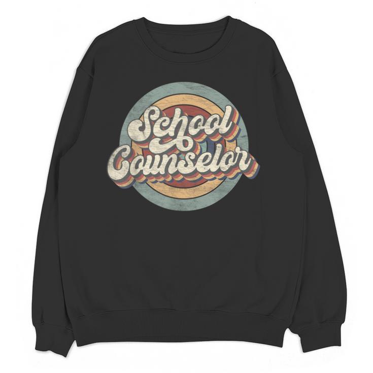 Retro School Counselor Back To School Teacher Squad Crew Unisex Sweatshirt