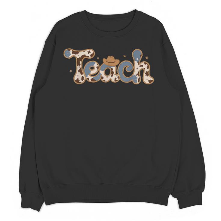 Retro Teacher Western Country Cowboy Cowgirl Back To School Unisex Sweatshirt, trending gift