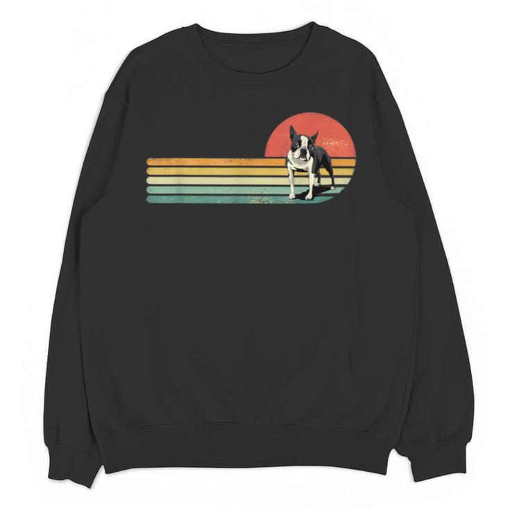 Retro Vintage Boston Terrier Dog Lover Boston Terrier Mom Unisex Sweatshirt