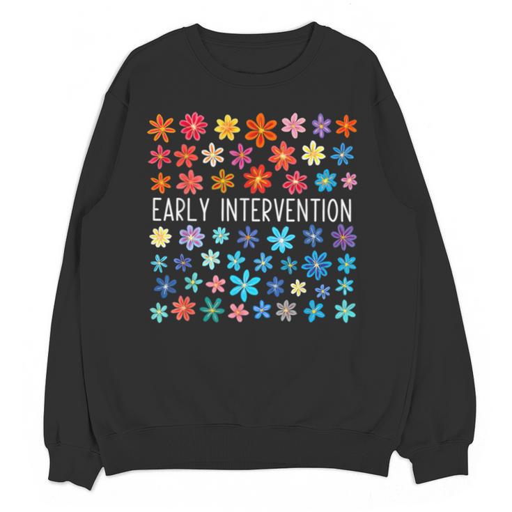 Retro Wildflower Early Intervention Teacher Interventionist Unisex Sweatshirt