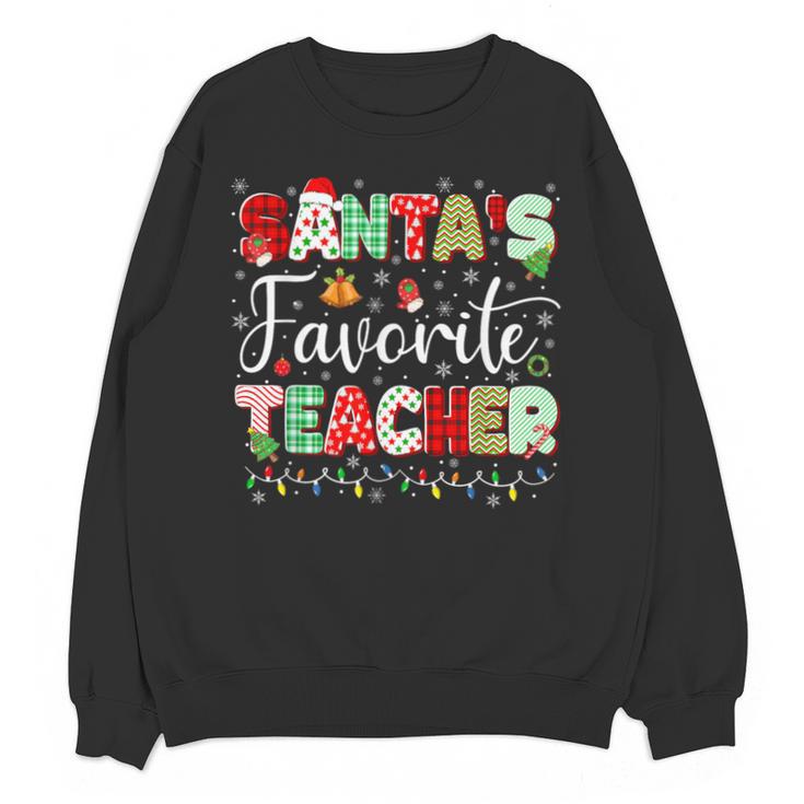 Santas Favorite Teacher Christmas Matching Xmas Men Women Unisex Sweatshirt