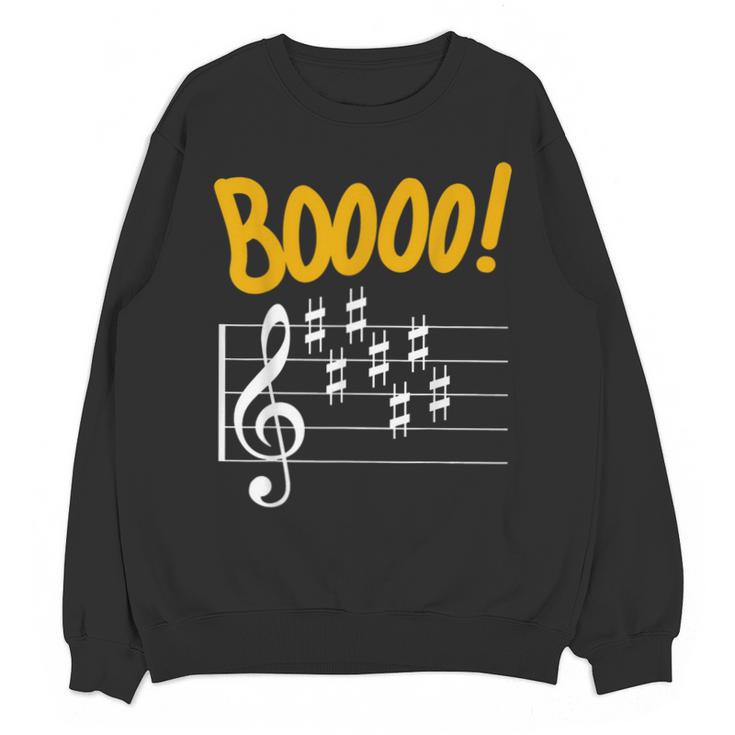 Scary Key Signature Boo Music Halloween Musician Teacher Men Women Unisex Sweatshirt