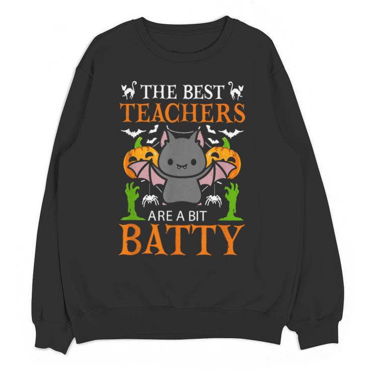 School Teacher A Bit Batty Teaching Bat Halloween Costume Unisex Sweatshirt