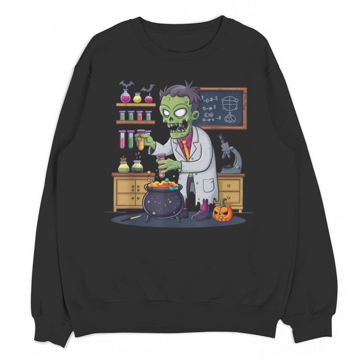 Science Teacher Halloween Shirt Zombie Chemistry Scientist Unisex Sweatshirt